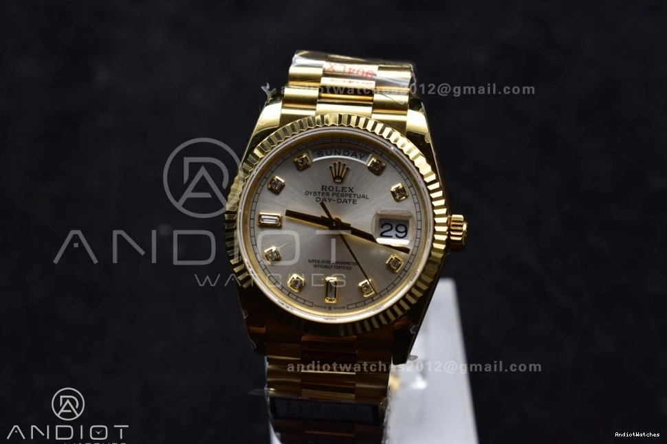 904L Diamond (Gain YG Best V5 Bracelet 702 Dial Steel Silver Edition 36 DayDate President Comfortable Square with on QF vr3255 Weight) 0228